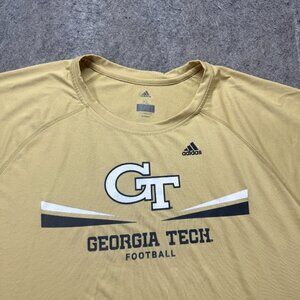 Georgia Tech Yellow Jackets Adidas Shirt Men XL Gold Climalite Crew Football